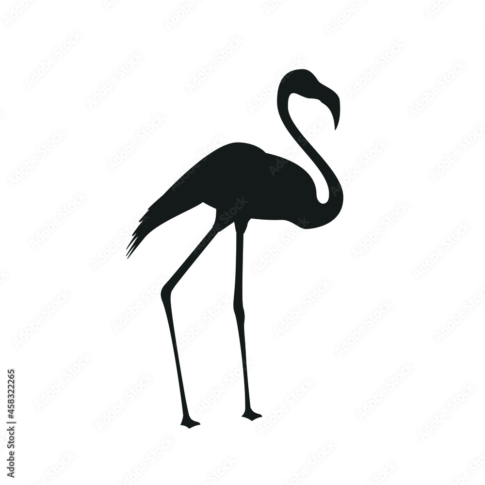 Naklejka premium Flamingo Icon, Flamingo Vector, Pink Flamingo, Tropical Bird, Wildlife Animal Silhouette Isolated Vector Illustration Background