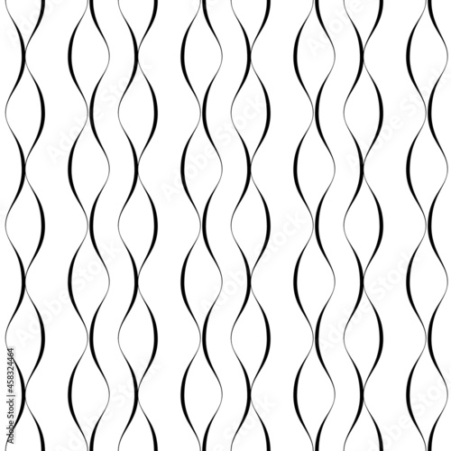 Line seamless pattern. Lines background. Repeated wavy texture. Stripe printed. Repeating geometric pattern. Abstract stripes printing. Delicate waves patern for design print. Vector illustration
