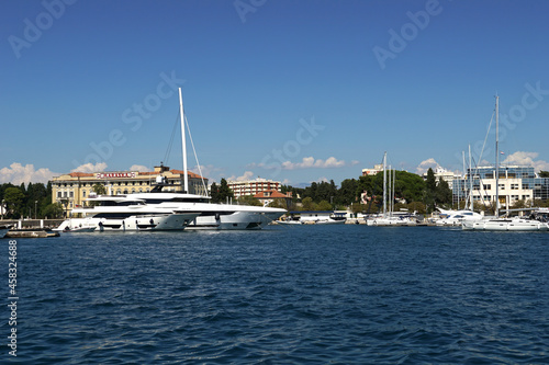 Luxury yachts anchored in the port of the Croatian city of Zadar