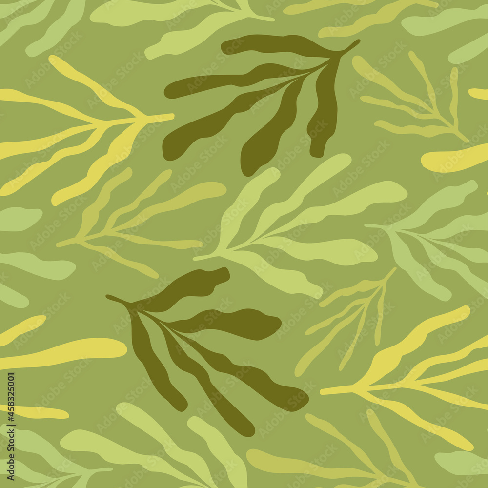 Abstract elegant seamless pattern of lined botanical floral motifs of plants and leaves Abstract elegant seamless pattern of lined botanical floral motifs of plants and leaves