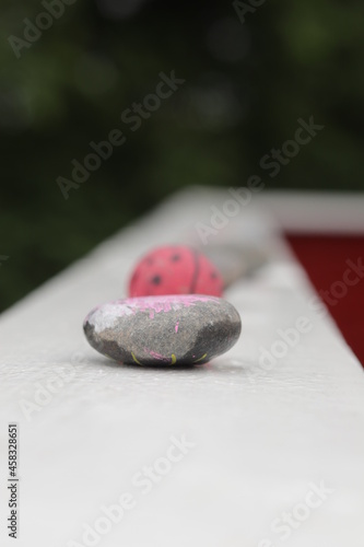 red and white stones