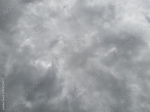 Rainy grey sky with rain clouds.