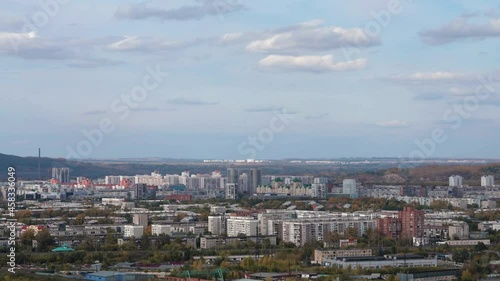 Wallpaper Mural Timelapse shooting of the city. A small provincial town in Siberia. Autumn urban landscape. Torontodigital.ca