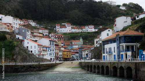 Cudillero, tipico pueblo pesquero de Asturias, Norte de España.