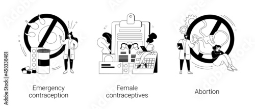 Pregnancy planning abstract concept vector illustrations.