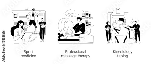 Physical therapy abstract concept vector illustrations.