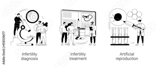 Fertility clinic abstract concept vector illustrations.