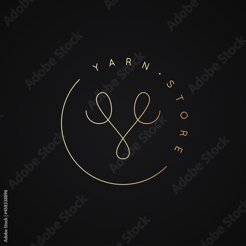 Letter Y logo. Yarn logo on black background