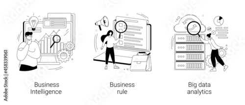 Enterprise strategy development abstract concept vector illustrations.