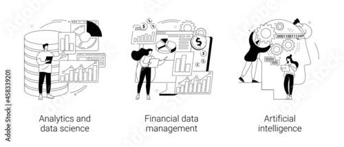 Big data abstract concept vector illustrations.