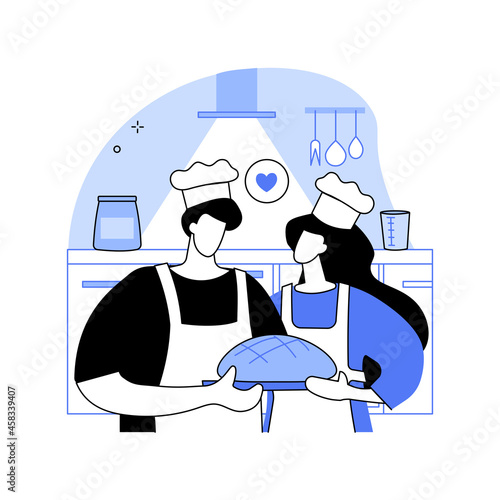 Baking bread abstract concept vector illustration.