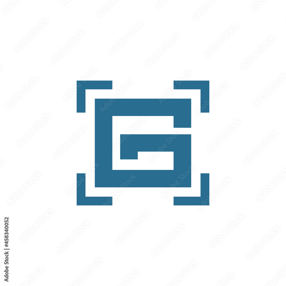 Camera point combination and Letter G , Logo design vector in white background Camera point combination and Letter G , Logo design vector in white background