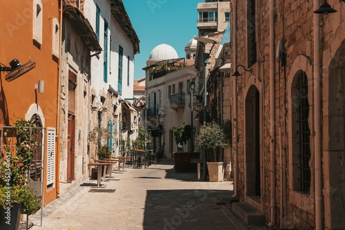 Narrow street in the town. Cyprus, limassol © Максим Бутусов
