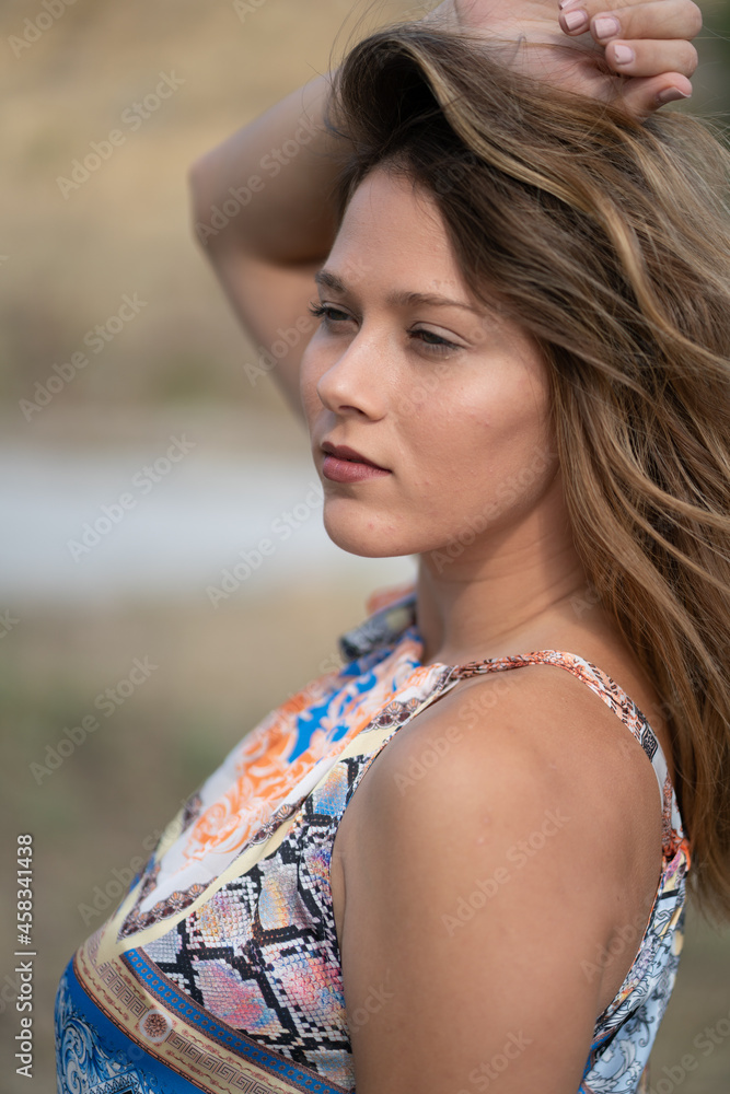 Natural Looking Young Beautiful Woman with Hazel eyes posing in the fields, no post editing Natural Looking Young Beautiful Woman with Hazel eyes posing in the fields, no post editing