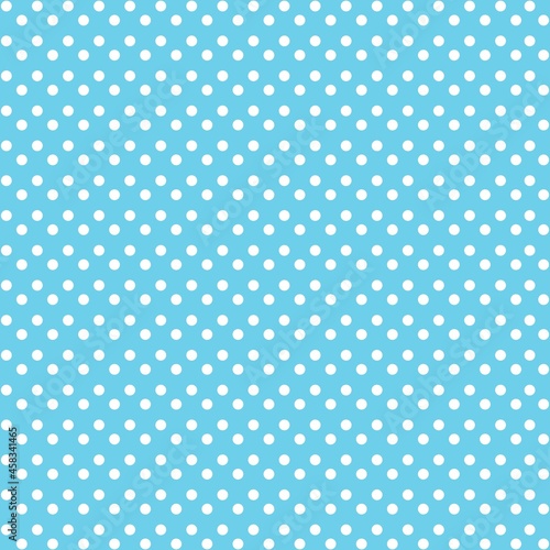 White and Blue Polka Dot seamless pattern. Vector background.