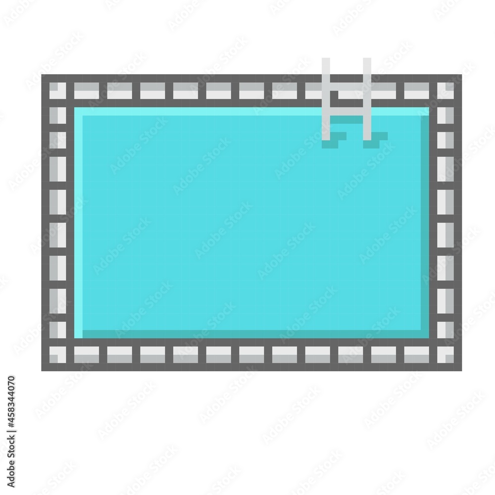 Swimming pool pixel art. Vector illustration.