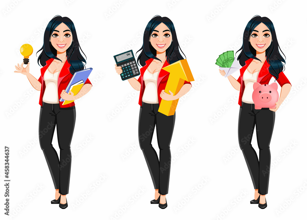 Fototapeta premium Business woman, manager, banker, successful girl