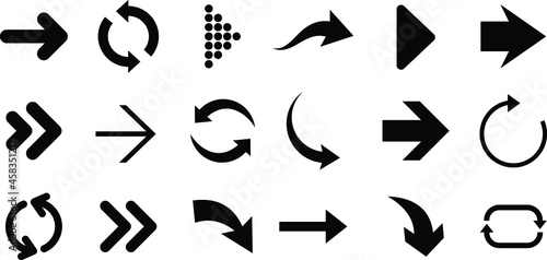 Arrows set black icons. Arrow icon. Arrow vector collection. Doddle arrow set, collection of arrows. Collection different arrows sign. Black vector arrows icons