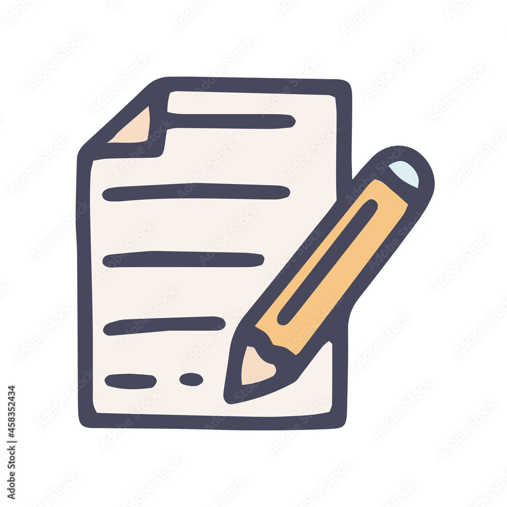 create document color vector doodle simple icon