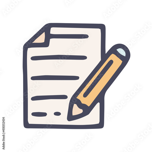 Obraz na płótnie create document color vector doodle simple icon w salonie