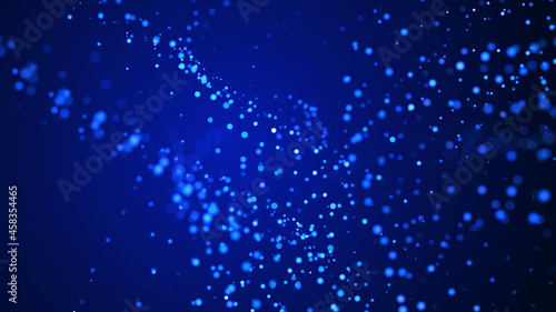 Big data and cybersecurity. Beautiful illustration with glowing dots. Abstract background of shining particles.3D