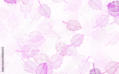 Light Purple  Pink vector natural backdrop with leaves.