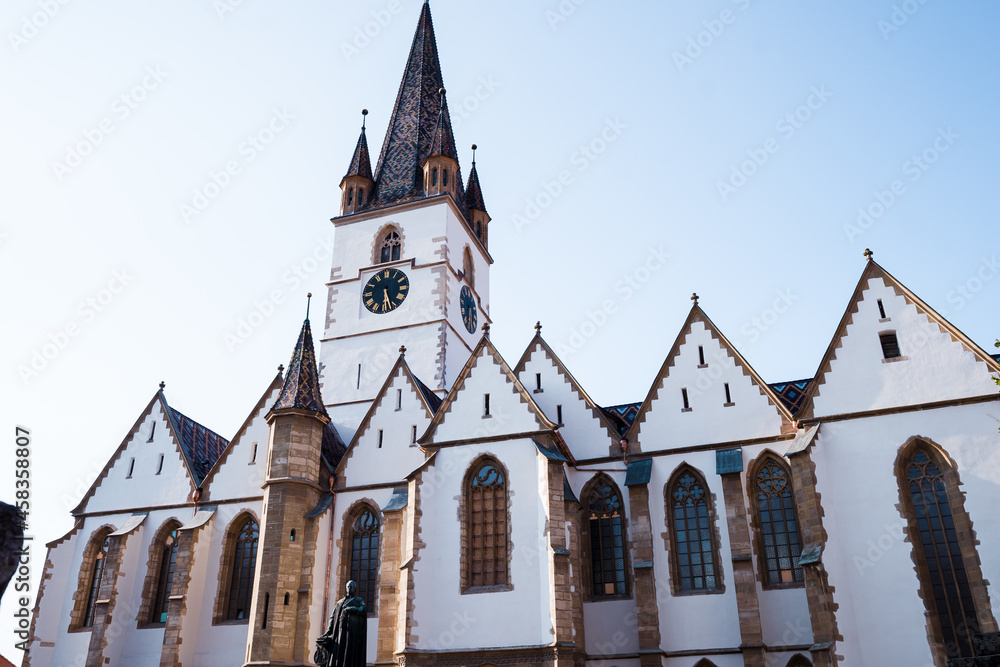 Beautiful baroque architecture and buildings in the heart of Sibiu, Romania. Beautiful baroque architecture and buildings in the heart of Sibiu, Romania.