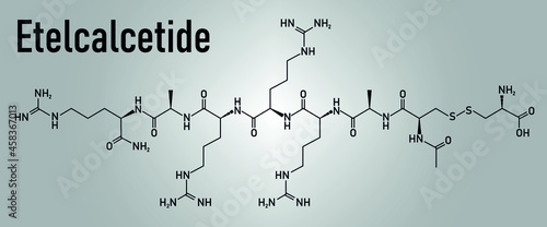 Etelcalcetide drug molecule. Skeletal formula.
