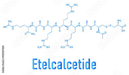 Etelcalcetide drug molecule. Skeletal formula.