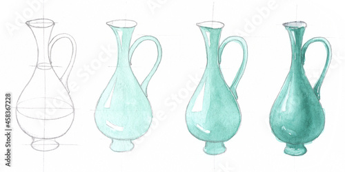 stages of drawing a decanter