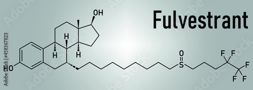 Fulvestrant cancer drug molecule (selective estrogen receptor degrader, SERD). Skeletal formula.