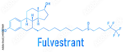 Fulvestrant cancer drug molecule (selective estrogen receptor degrader, SERD). Skeletal formula.