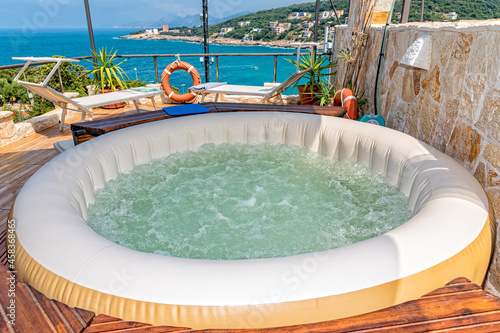 Hot Tub at a Luxury Resort at sea. 