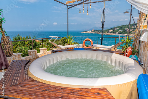 Hot Tub at a Luxury Resort at sea. 