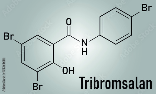 Tribromsalan disinfectant molecule. Skeletal formula.