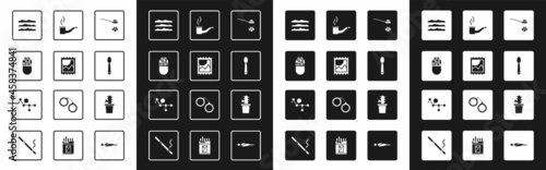 Set Heroin in a spoon, LSD acid mark, Medicine pill or tablet, Cocaine heroin drug, Smoking pipe, Cactus peyote pot and Cannabis molecule icon. Vector
