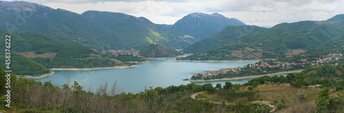 Panoramic view of Lake Turano in central Italy 