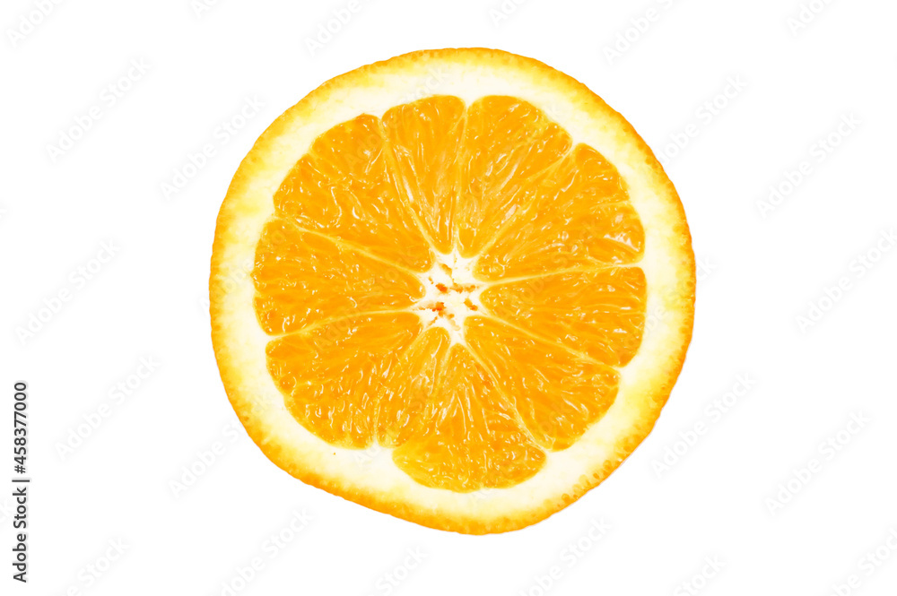 Delicious orange slice isolated on white background. Delicious orange slice isolated on white background.