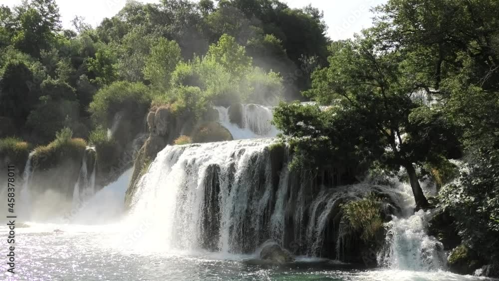 Skradinski Buk waterfall of Krka National Park of Croatia in Sibenik-Knin County and central Dalmatia. Close up. Skradinski Buk waterfall of Krka National Park of Croatia in Sibenik-Knin County and central Dalmatia. Close up.