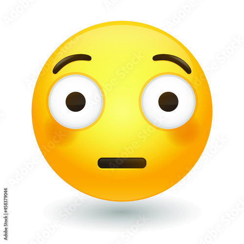Flushed Emoji Icon Illustration Sign. Embarrassed Vector Symbol Emoticon Design Vector Clip Art.