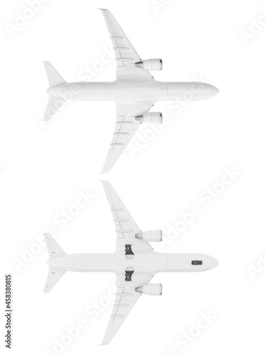 Wallpaper Mural Airplane isolated on white background. Bottom view, 3d render. Torontodigital.ca