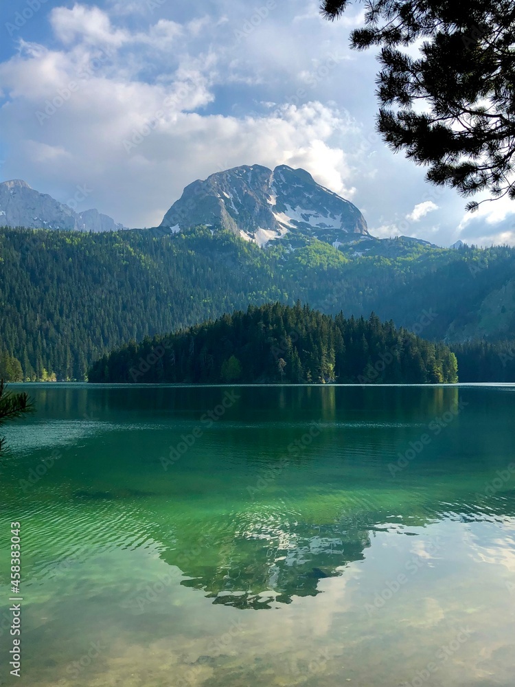 lake and mountains