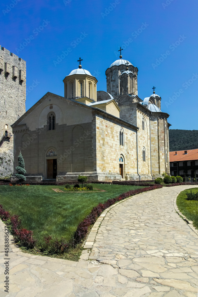 Medieval buildings at Manasija monastery, Serbia Medieval buildings at Manasija monastery, Serbia