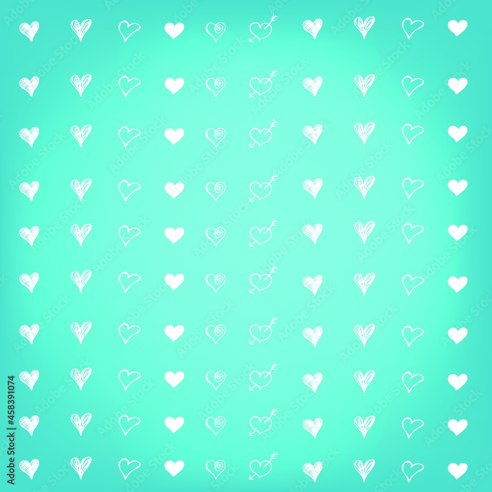 Blue background with white hearts. Blue background with white hearts.