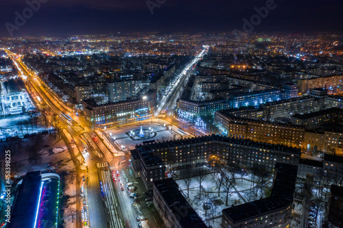 Winter Central Square in Nowa Huta in Krakow © Krzysztof Tabor