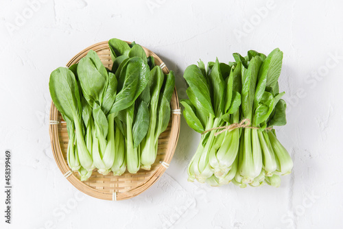 фотографія Pak Choi (Bok Choy) or Brassica chinensis green vegetable isolated on white back