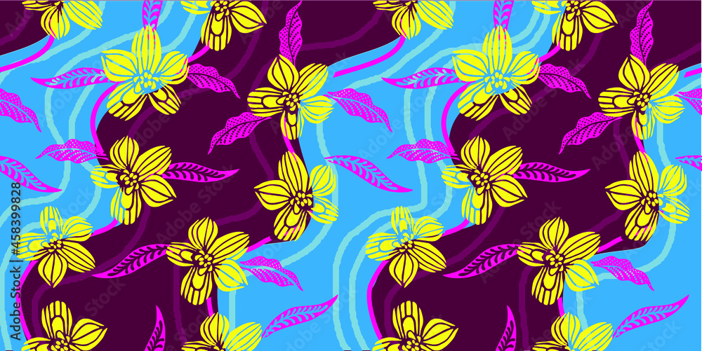 Indonesian batik motifs with flora and fauna patterns that are very distinctive and exclusive. vector EPS 10