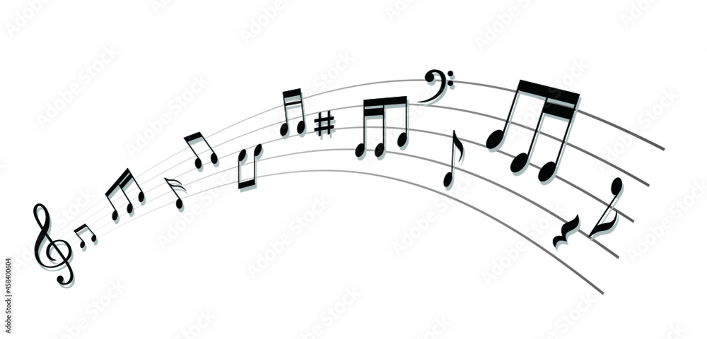 Music notes vector icon illustration isolated on white background Music notes vector icon illustration isolated on white background