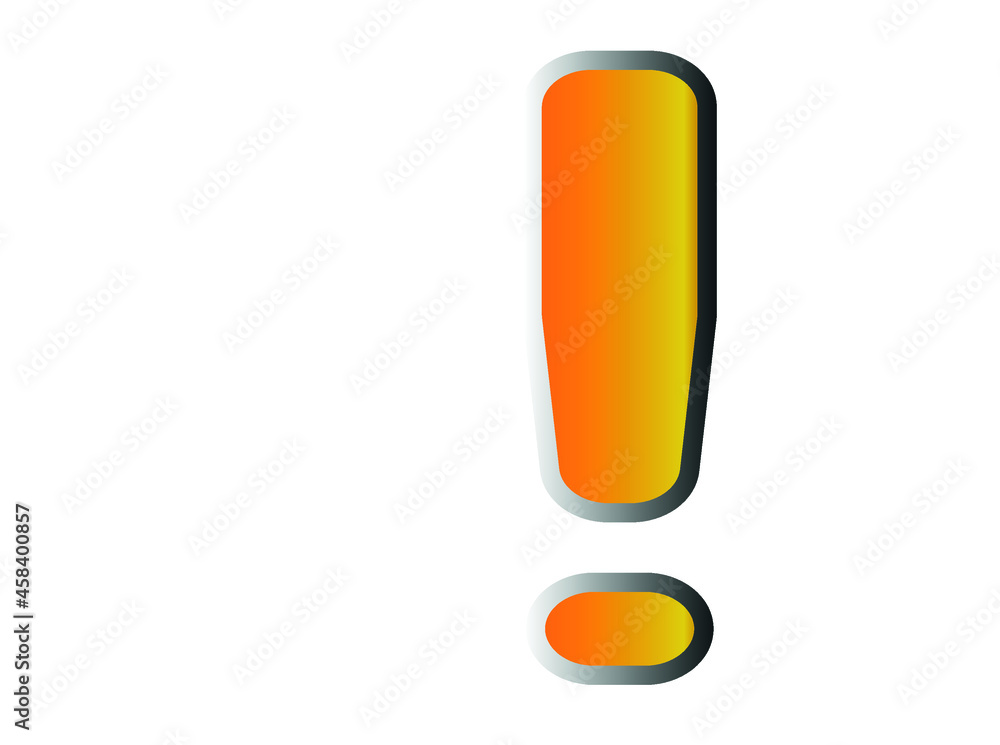 Exclamation mark icon. exclamation mark symbol. Vector icon for website design, app. In 3D bright yellow color on white background Exclamation mark icon. exclamation mark symbol. Vector icon for website design, app. In 3D bright yellow color on white background