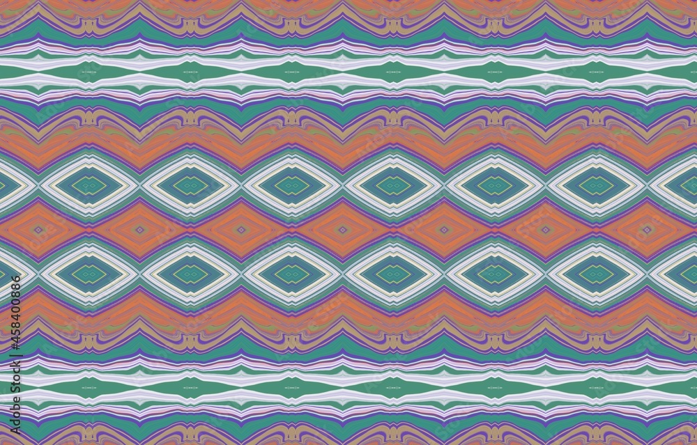 Seamless Ikat Pattern. Abstract background for textile design, wallpaper, surface textures, wrapping paper.Abstract ethnic ikat pattern background.